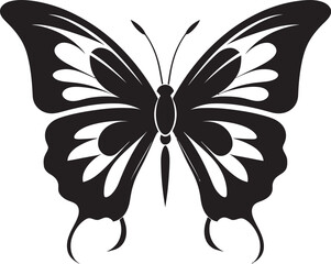 Celestial Noir Black Butterfly Logo Symbol Charcoal Charm Vector Butterfly Icon Design