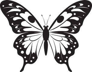 Celestial Charisma Vector Black Butterfly Logo Ebony Enigma Black Butterfly Emblem Icon