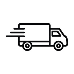 Truck delivery icon on transparent background
