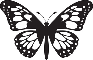 Obsidian Opulence Vector Butterfly Symbol Icon Celestial Cascade Black Butterfly Emblem Vector