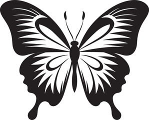 Stygian Splendor Butterfly Logo in Black Ethereal Darkness Vector Butterfly Symbol