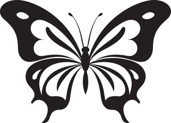Shadowed Wings Black Butterfly Logo in Vector Enigmatic Elegance Vector Black Butterfly Symbol