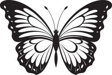 Shadow Dance Elegant Black Butterfly Emblem Enigmatic Wings Vector Black Butterfly Symbol