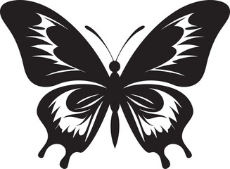 Nightfalls Elegance Black Butterfly Logo Vector Eclipse Echoes Elegant Butterfly Vector Emblem