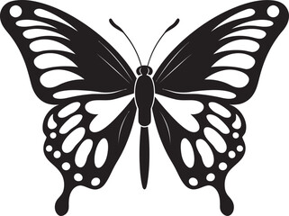 Enigmatic Eclipse Vector Butterfly Logo Icon Shadowed Serenity Butterfly Logo in Black Vector