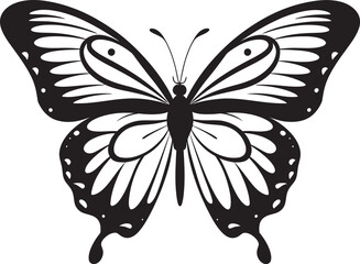 Twilights Elegance Black Butterfly Icon Design Enigmatic Eclipse Vector Butterfly Logo Icon