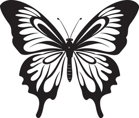 Moonlit Monarch Black Butterfly Emblem Symbol Midnight Mirage Vector Black Butterfly Icon