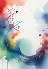 Abstract Watercolor Background With Circles And Splashs