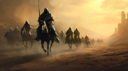 Mysterious ancient Arabian army AI generated image - 699697023
