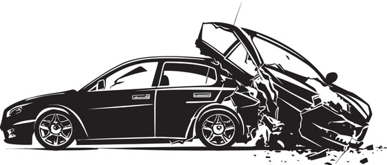 Cataclysmic Chronicles Black Accident Logo Emblem Onyx Catastrophe Vector Car Accident Symbol