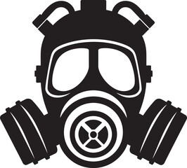 Dark Shield Vector Gas Mask Icon Design Nightfall Protector Black Gas Mask Logo Icon