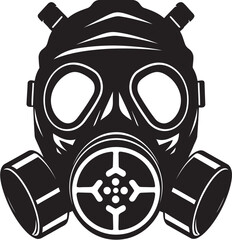 Eclipse Shield Gas Mask Vector Symbol Midnight Defender Black Gas Mask Logo Design