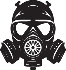 Eclipse Shield Gas Mask Vector Emblem Midnight Guardian Black Gas Mask Logo Emblem