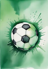 Soccer Ball On Green Background