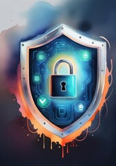 A Shield With A Lock On It