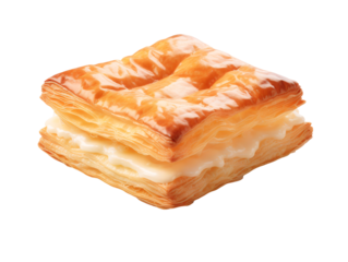 Puff pastry, isolated on a transparent or white background