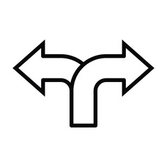 Road direction arrow icon on transparent background