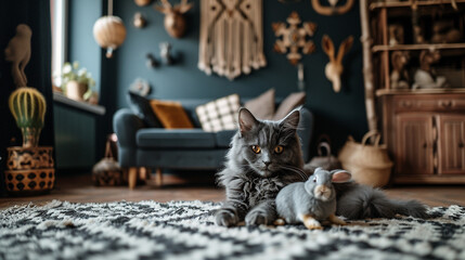 cat on sofa