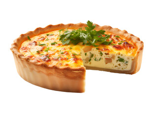 Quiche, isolated on a transparent or white background
