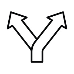 Road direction arrow icon on transparent background