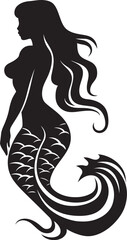 Shadows of Sirens Vector Mermaid Design Nightshade Nymph Black Mermaid Logo Icon