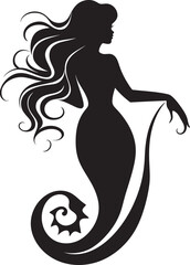 Enigma Elegance Vector Mermaid Logo Starry Siren Black Mermaid Symbol Design