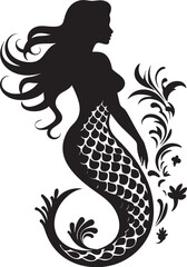 Midnight Muse Vector Black Mermaid Nocturnal Notes Black Mermaid Logo Icon