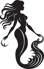 Dusks Muse Mermaid Vector Logo Onyx Ocean Odyssey Black Mermaid Symbol