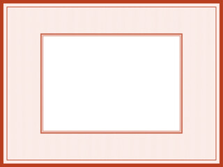 Red picture frame with passe-partout. Zigzag guilloche, line art pattern. Vintage border design. Vector abstract template A4 for certificate, photo book page. White background, copy space. Ai format