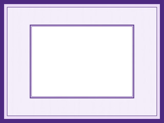 Purple picture frame with passe-partout. Vintage border design. Zigzag guilloche, line art pattern. Vector abstract template A4 for certificate, photo album. White background, copy space. Ai format