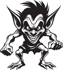 Fun Size Fantasy Black Goblin Vector Infernal Imps Cartoon Vector Icon