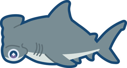 かわいいヒラシュモクザメのイラスト