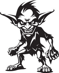 Fototapeta premium Pocket Goblin Pals Logo Icon Design Goblin Giggles Black Cartoon Emblem