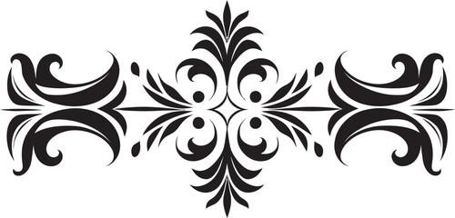 Luxurious Lacework Black Ornamental Logo Stylish Midnight Filigree Vector Icon Design