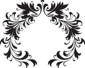 Onyx Shadow Lace Crest Ebony Flourish Badge Insignia