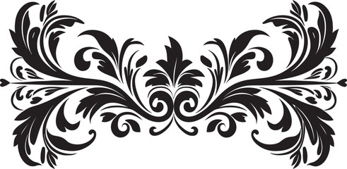 Blackened Filigree Ornate Insignia Enigmatic Dark Scrollwork Crest