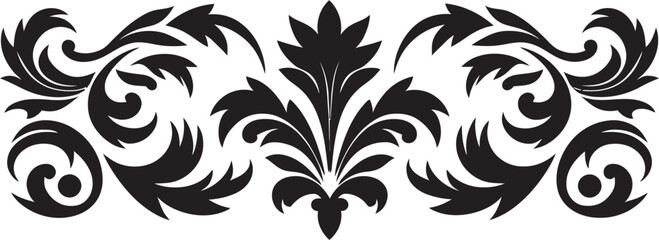 Ebony Ribbonwork Badge Insignia Noir Engraved Border Crest