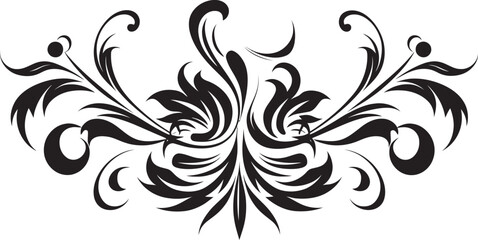 Intricate Noir Framework Decorative Vector Emblem Regal Midnight Trim Black Border Logo