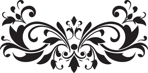 Enigmatic Noir Ornamental Crest Midnight Lace Vector Icon