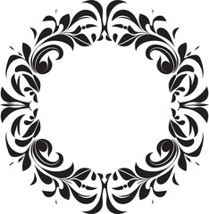 Sleek Sophistication Decorative Vector Design Ethereal Ebony Elegance Border Logo