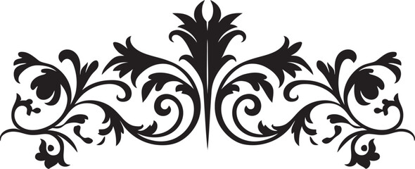 Lustrous Midnight Lacework Ornamental Vector Icon Sumptuous Scrollwork Black Emblem Design