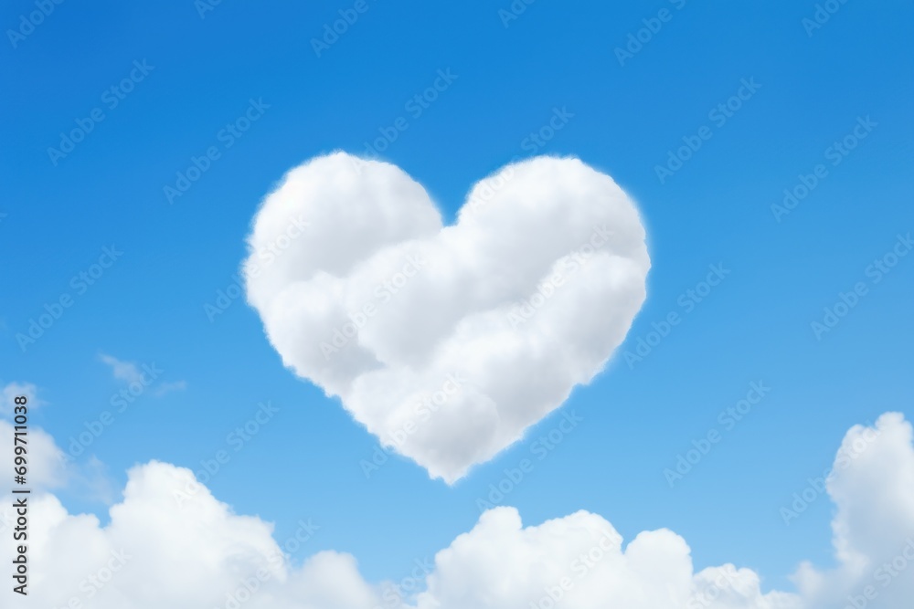 Aufkleber a cloud shaped like a heart floating in a blue sky with a few clouds in the shape of a heart.