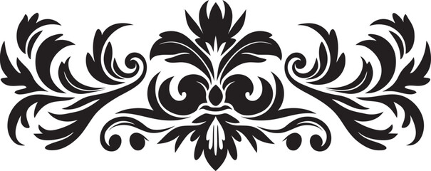 Opulent Onyx Tracery Vector Border Logo Elegant Ebony Elegance Ornamental Vector Design