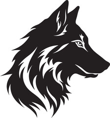 Fototapeta premium Enigmatic Alpha Wolf Insignia Moonlit Stalker Icon Design