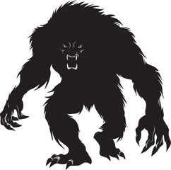 Wild Nightshade Lupine Symbol Lunar Lycanthrope Silhouette Emblem