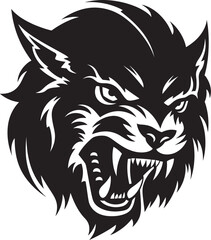 Enigmatic Alpha Wolf Insignia Moonlit Stalker Icon Design