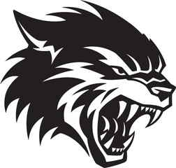 Nocturnal Howler Vector Logo Blackened Lupine Badge Design