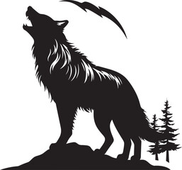 Enigmatic Alpha Wolf Design Moonlit Stalker Insignia