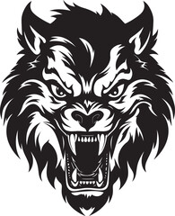 Savage Moonlit Hunter Badge Darkened Shapeshifter Icon Design