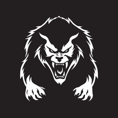 Darkened Shapeshifter Icon Design Haunting Wolf Spirit Insignia